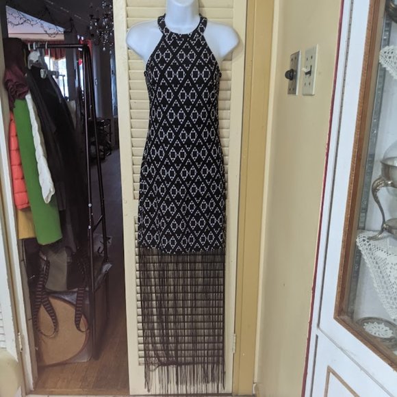 Unique Fabulous H&M COACHELLA Halter Evening Dress with Long Shag Size 2 - Picture 10 of 11
